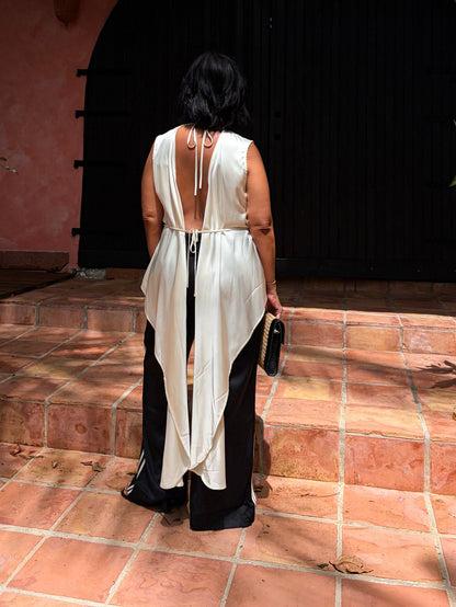 Draped Open Back Top