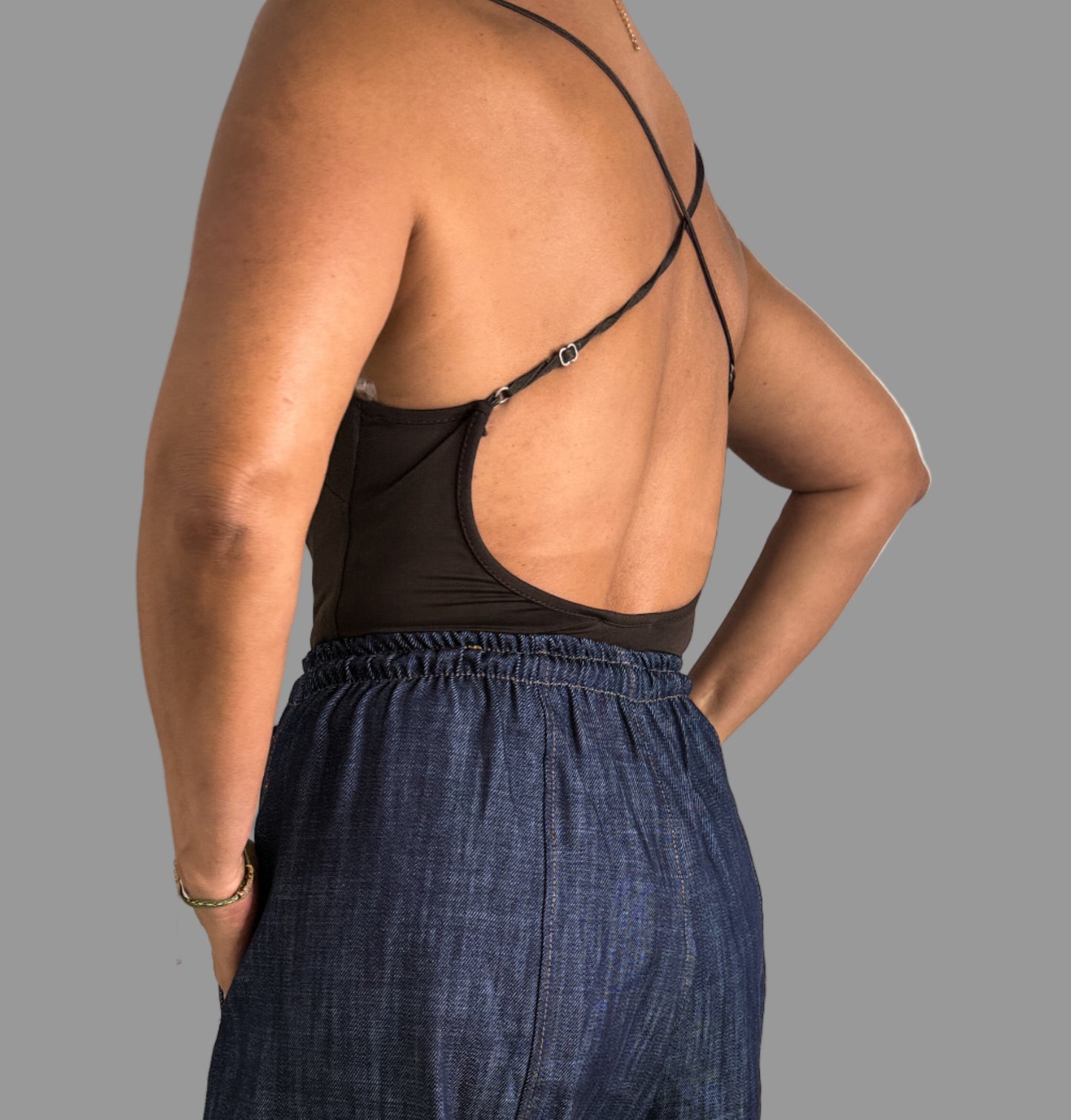 V-Neck Open Back Bodysuit