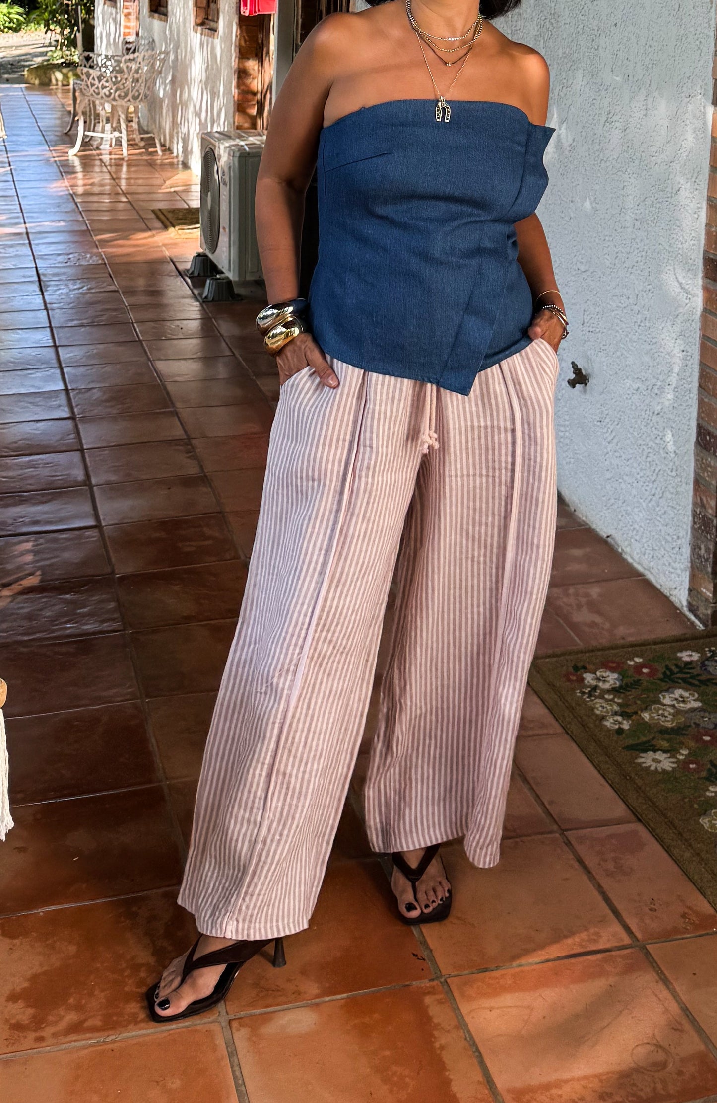 Linen Striped Pants 🇮🇹