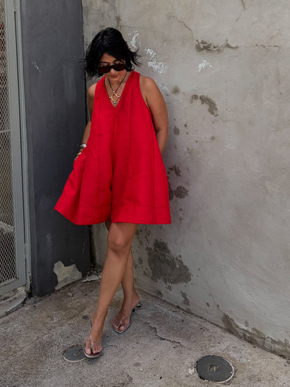 Relaxed Red Romper