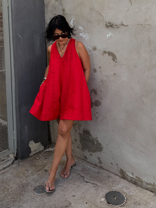 Relaxed Red Romper