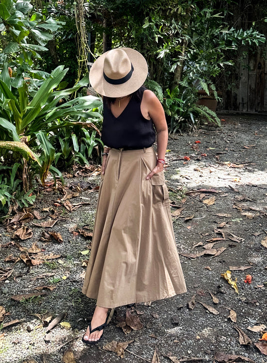 Camel Midi Skirt