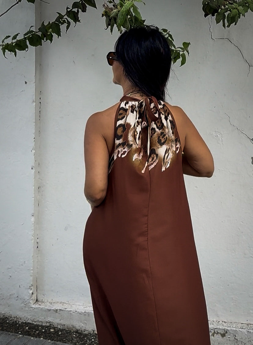 Halter Choco Maxi Dress
