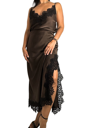 Silky skirt and top Set with Lace details 🇮🇹