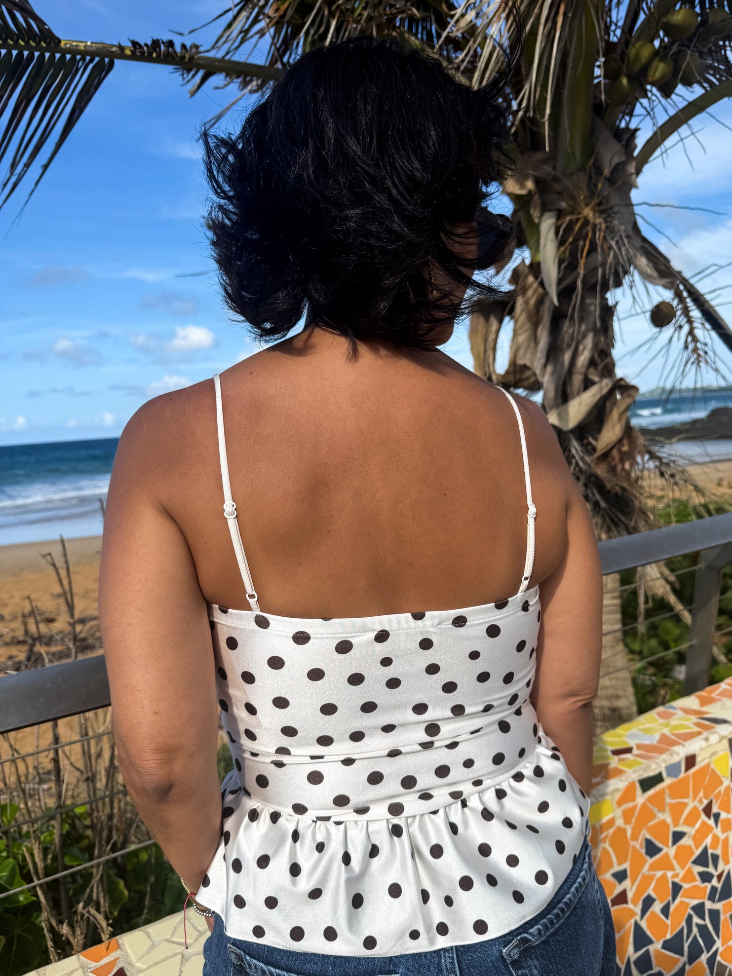 Corset-style Polka Dots Top 🇮🇹