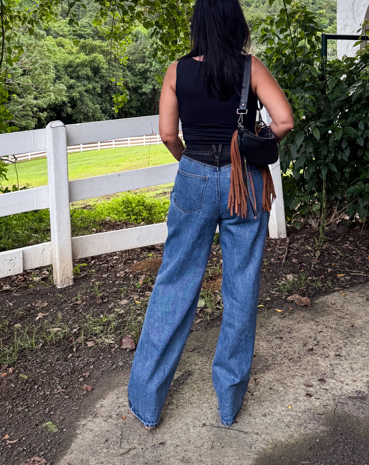 Panel Wide Leg Jeans