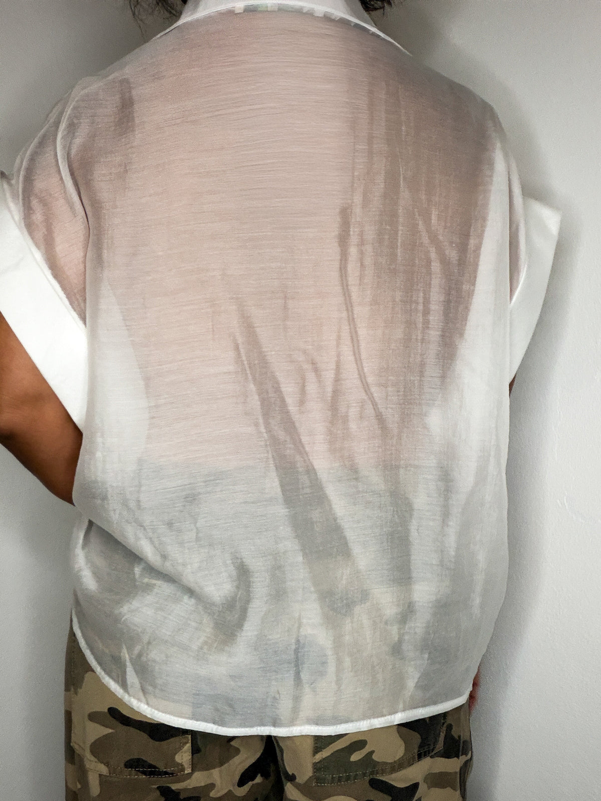 Sheer Satin Pockets Shirt 🇮🇹