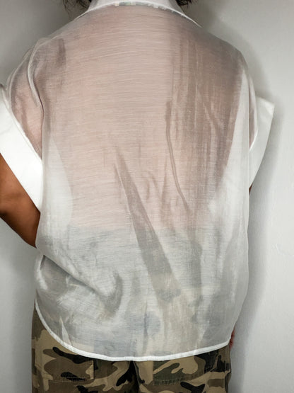 Sheer Satin Pockets Shirt 🇮🇹