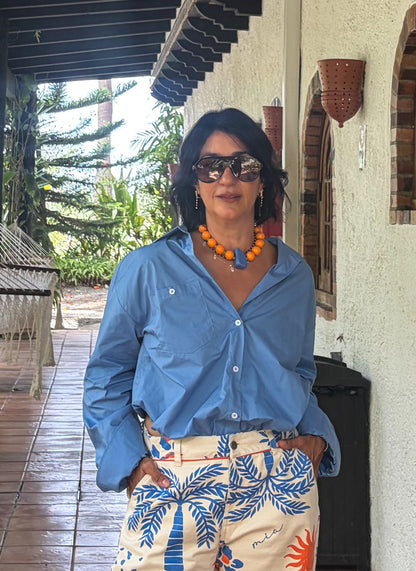 Cropped Button Down Shirt