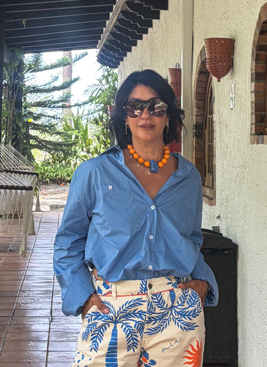 Cropped Button Down Shirt