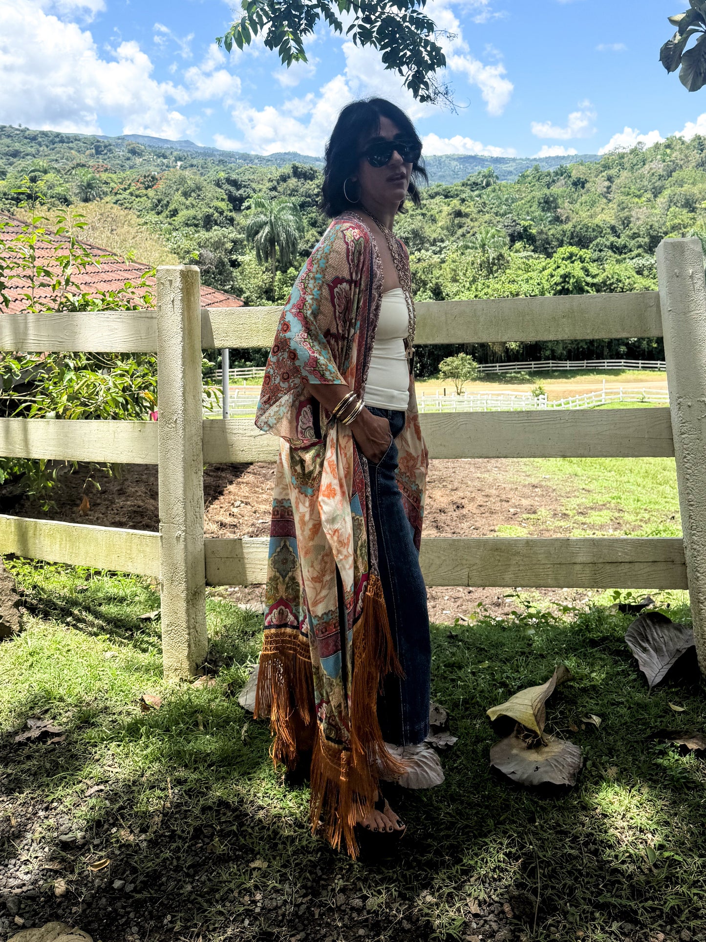 Mustard Fringe Kimono