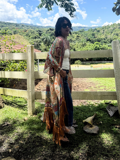 Mustard Fringe Kimono