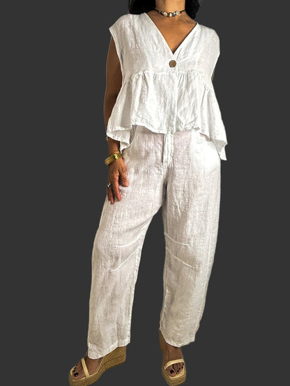 White Linen Pants