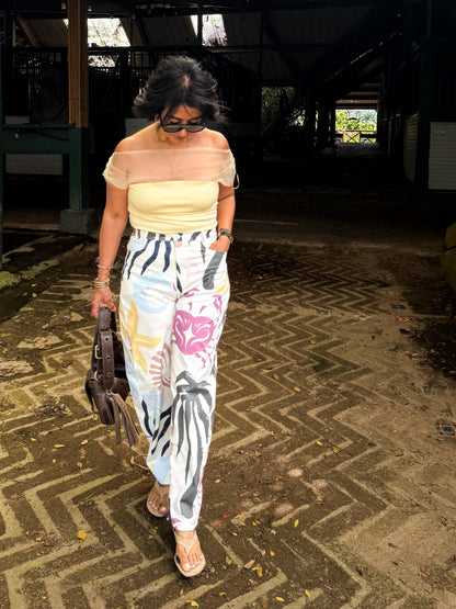 Spring Pattern Barrel Pant