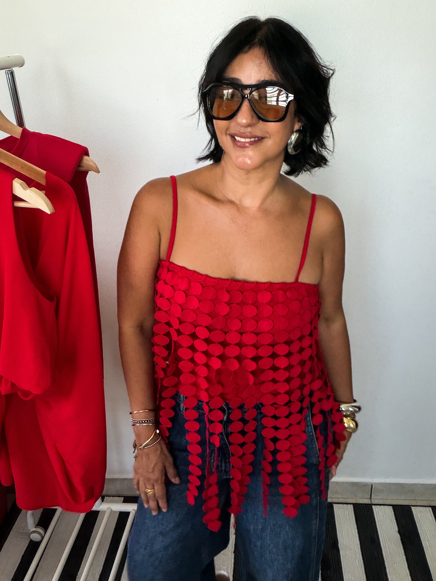 Red Fringe Top
