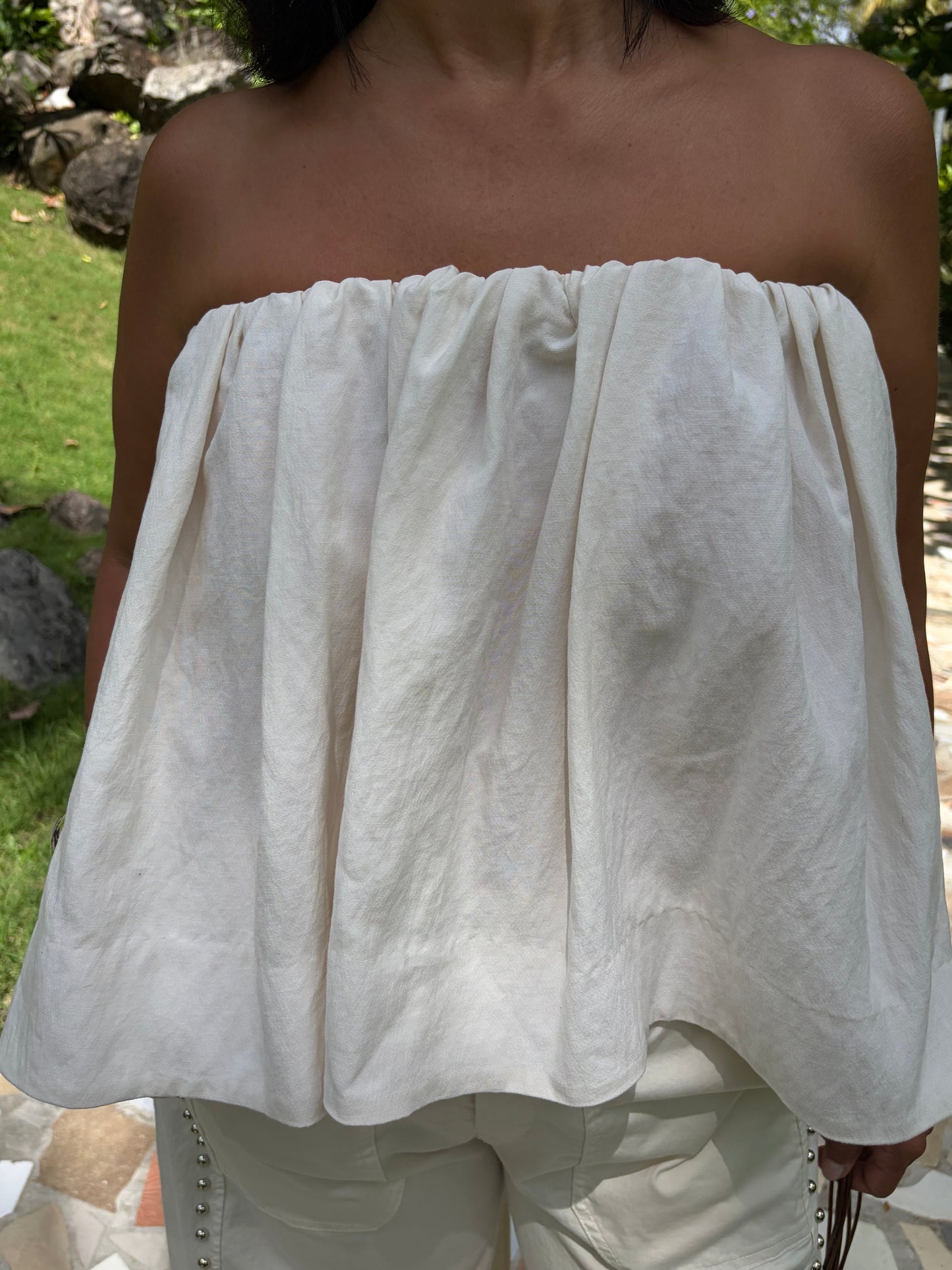 Ivory Strapless Tube Top