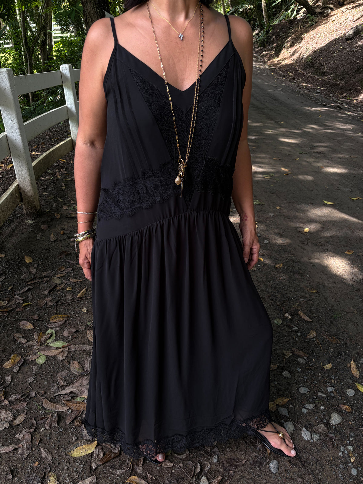 Lace-Trim Camisole Dres