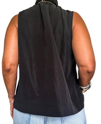 Stand Collar V-neck Top