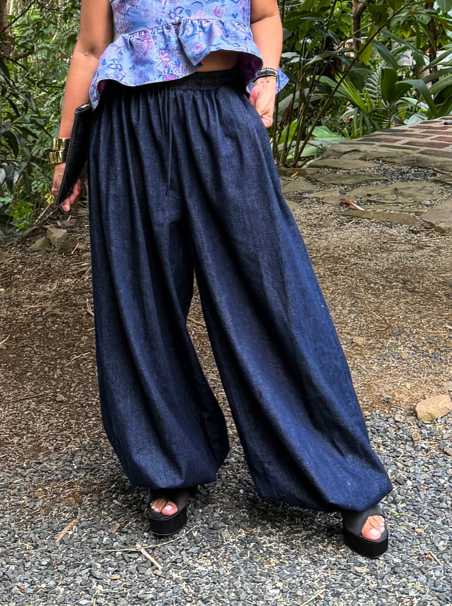 Indigo Denim Balloon Pants