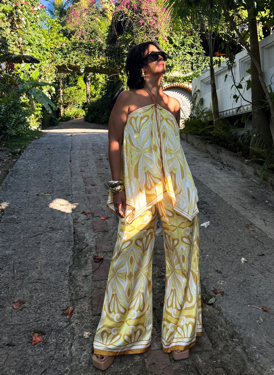 Emilio Halter Top and Matching Pants  Set