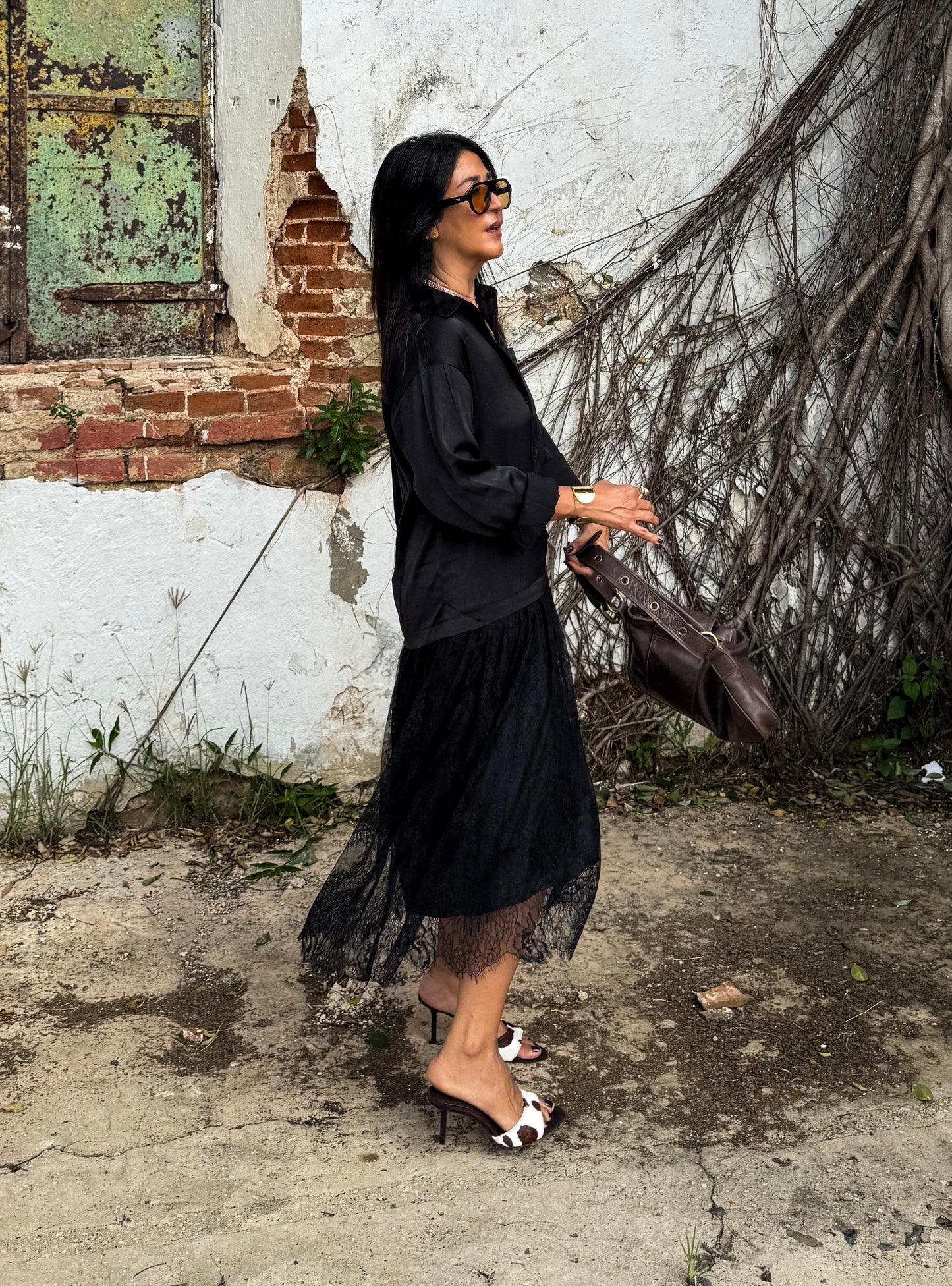 Lace Skirt Midi Dress