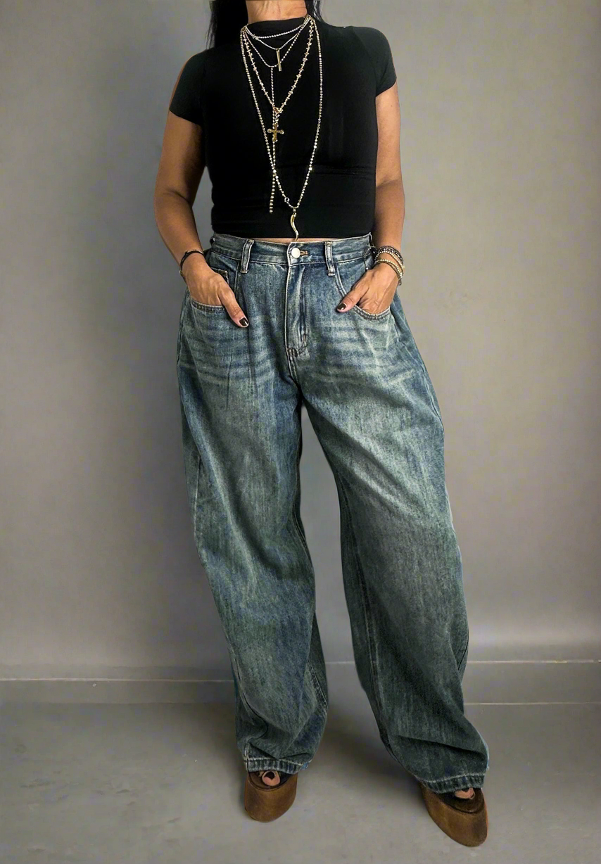 Super Baggy Stonewash Denim Jeans
