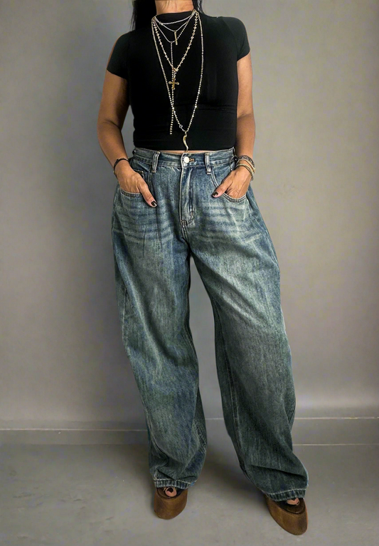 Super Baggy Stonewash Denim Jeans