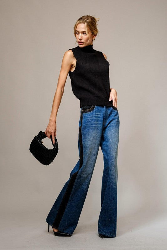Panel Wide Leg Jeans