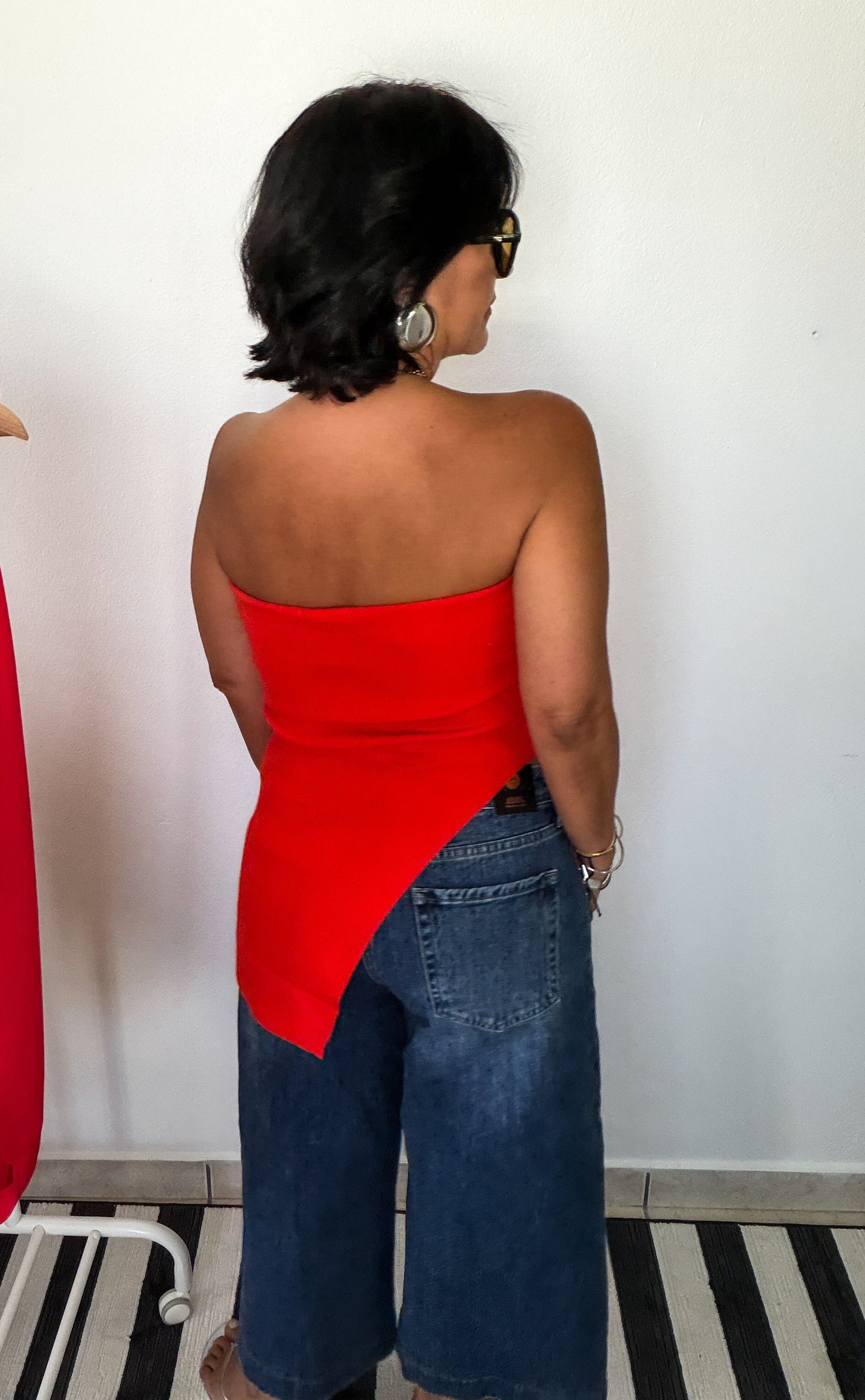 Tomato Strapless Tube Top