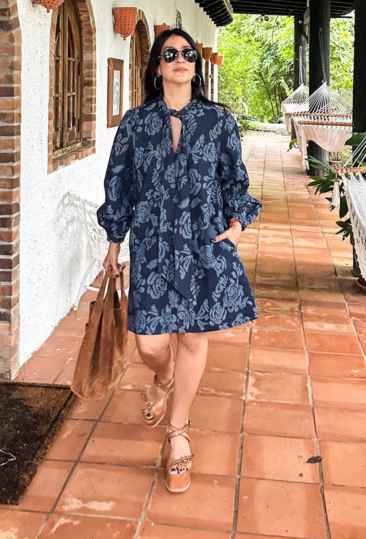 Jacquard Denim Mini Dress