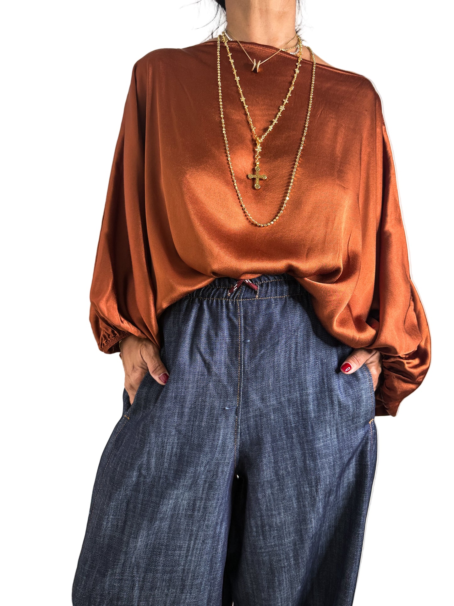 Copper Satin Blouse