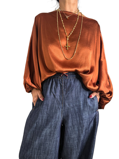 Copper Satin Blouse