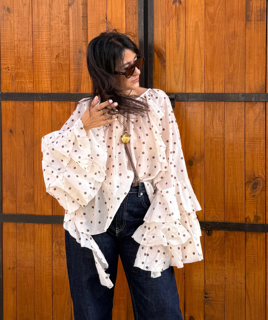 Ruffles Polka Dots Blouse