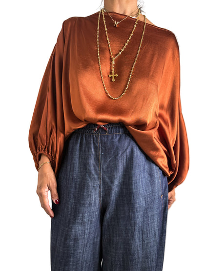 Copper Satin Blouse