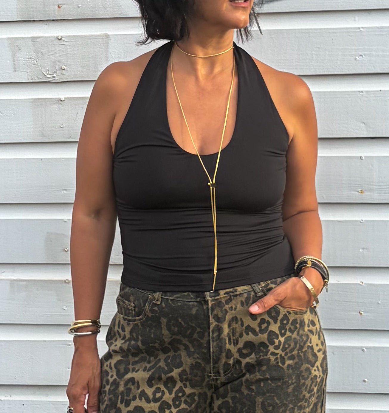 Halter Double Layer Top