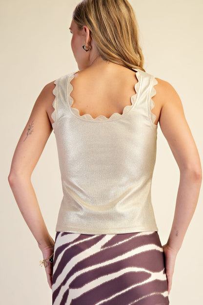 Scallop Knit Top