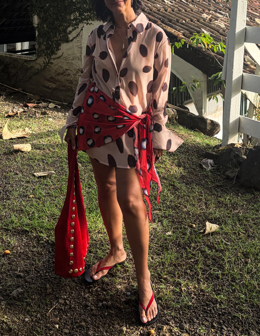 Sheer Polka Dot Mini Dress