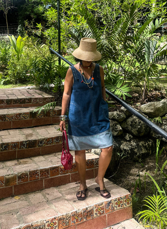 V-Neck Denim Dress