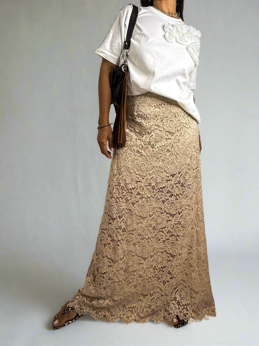 Taupe Lace Skirt