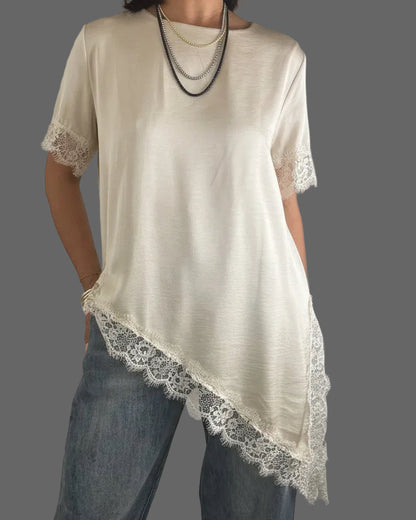 Lace Asymmetrical Top 🇮🇹