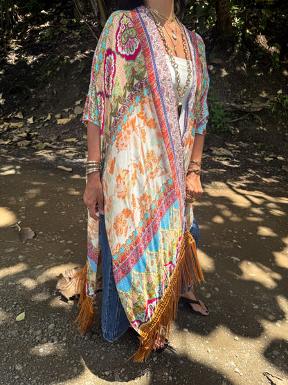 Mustard Fringe Kimono