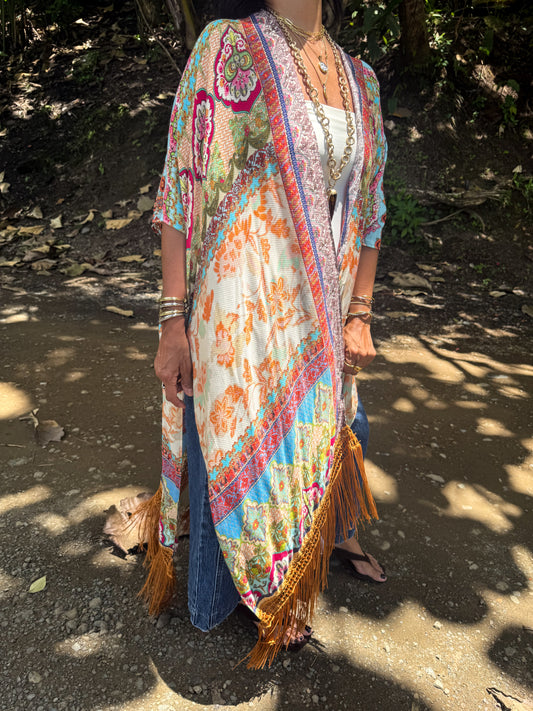 Mustard Fringe Kimono