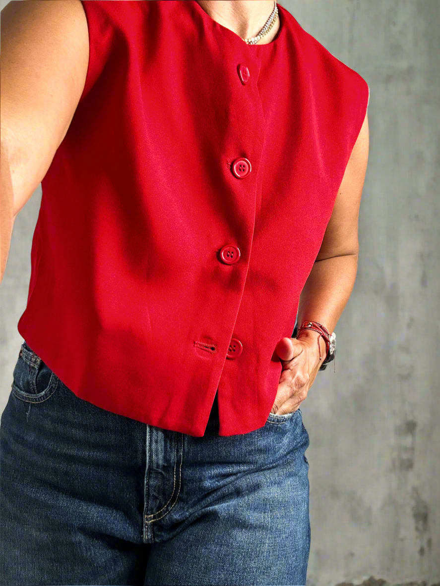 Red Boxy Vest