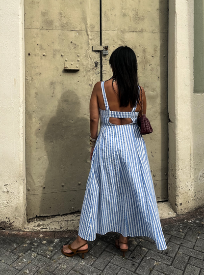 Blue Stripe Midi Dress