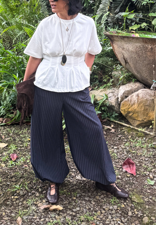 Pinstripe Balloon Pants