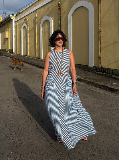 Blues Striped Maxi Dress