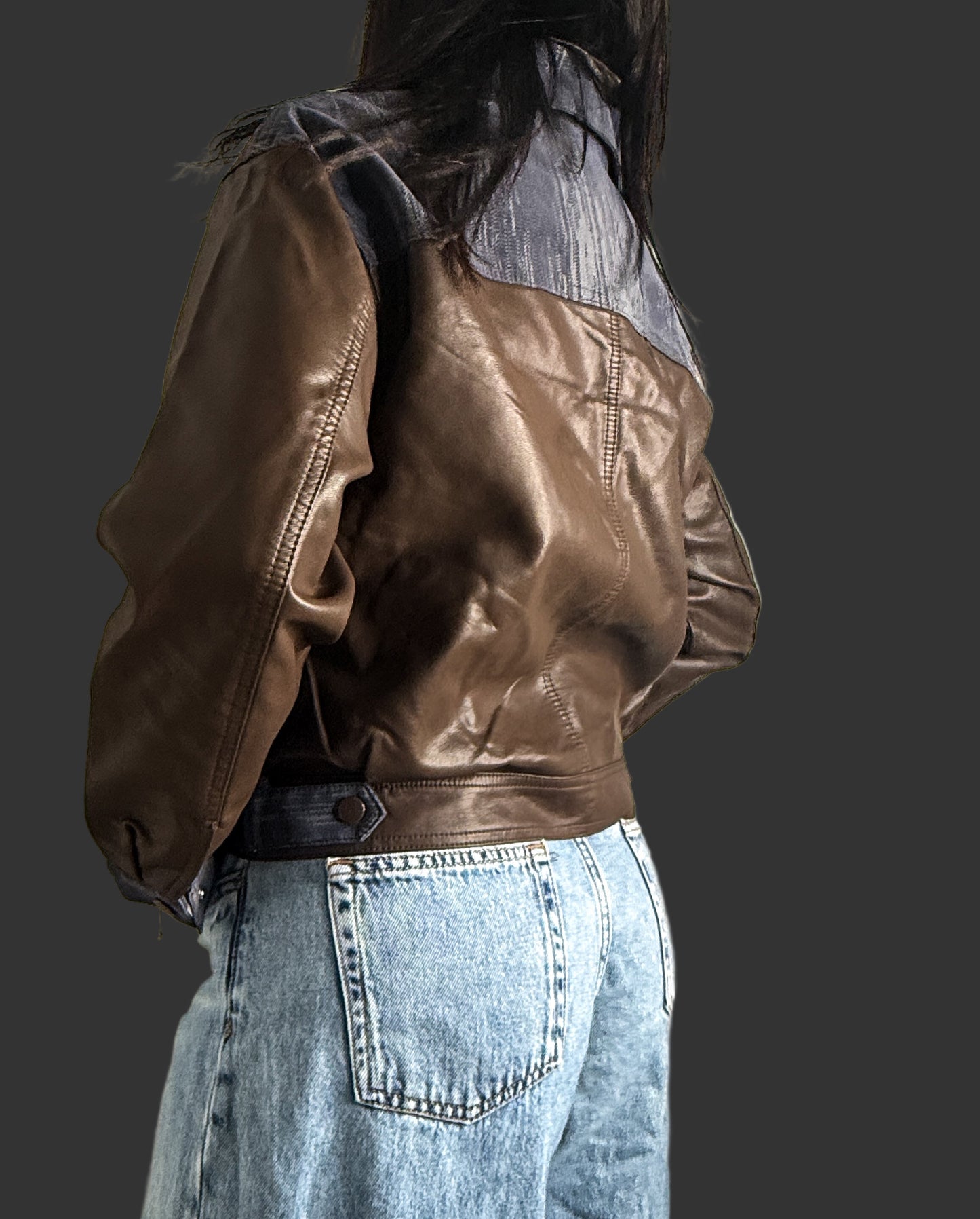 Brown Faux Leather Jacket