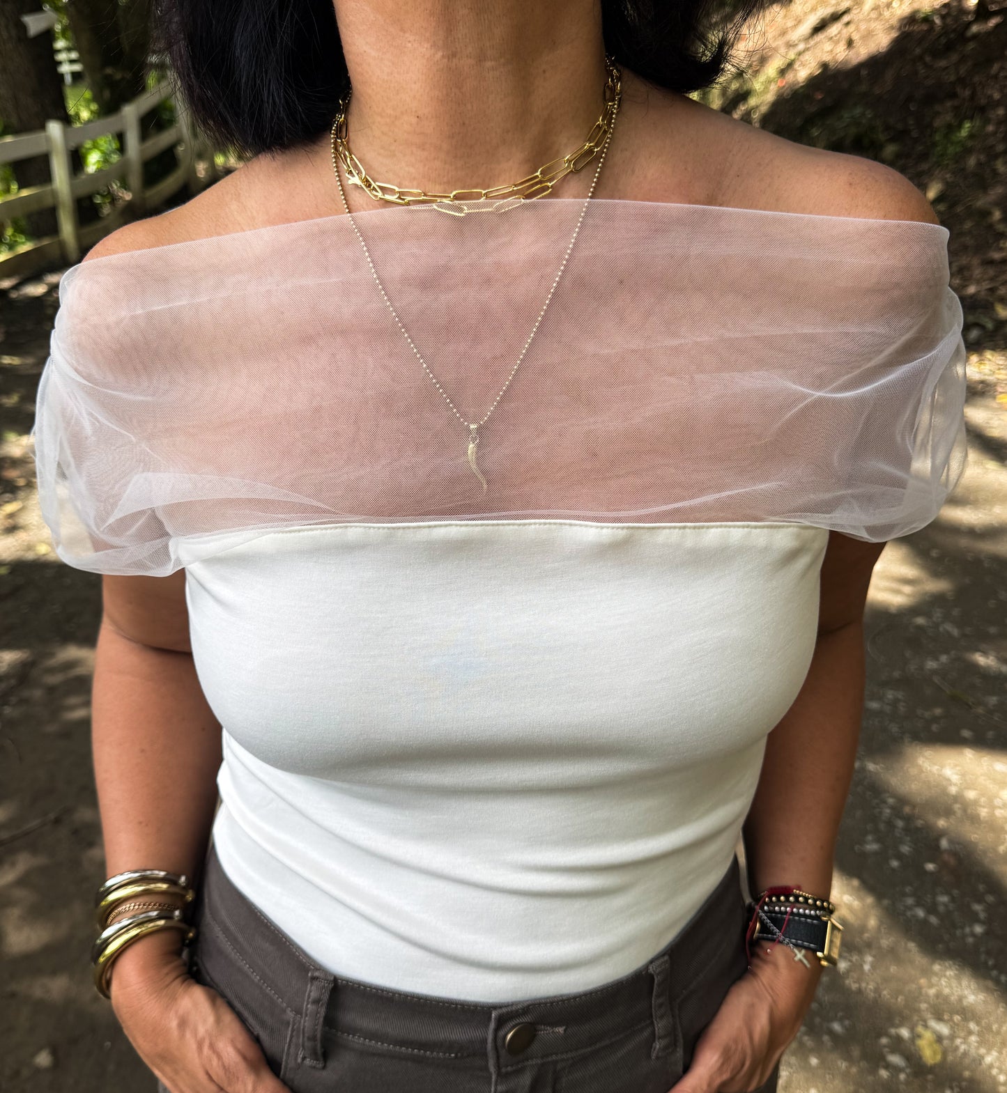 Mesh Drape Top