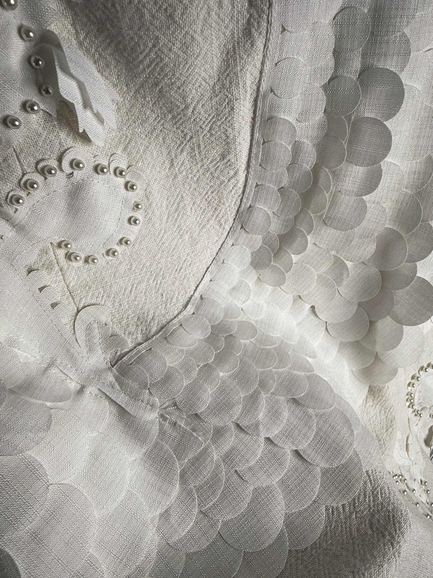 Embellished White Skirt