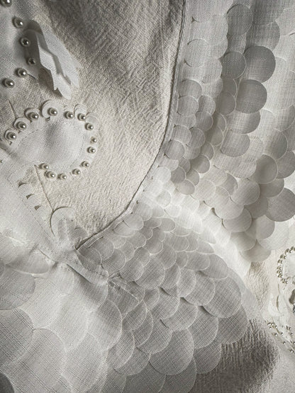 Embellished White Skirt